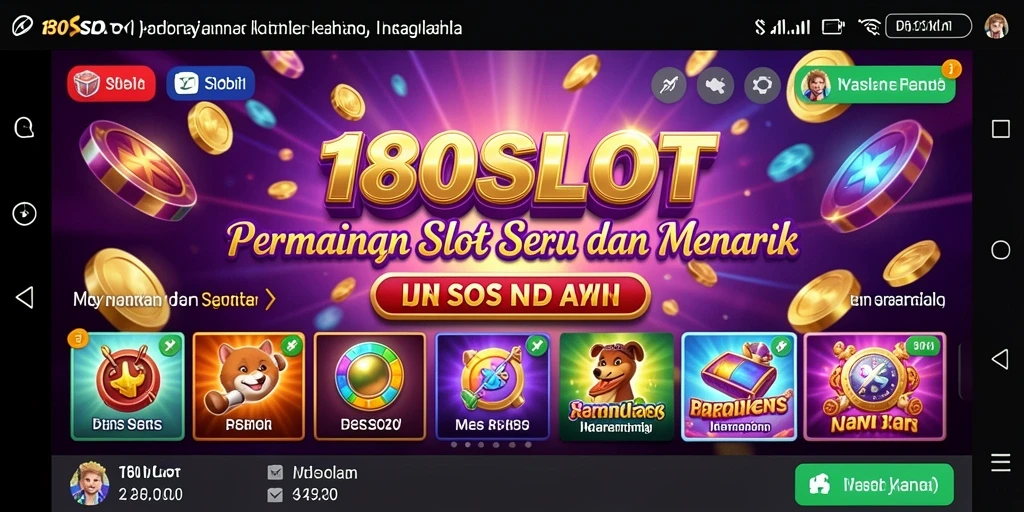 Tampilan menarik gameplay 180SLOT dengan slot yang beragam.