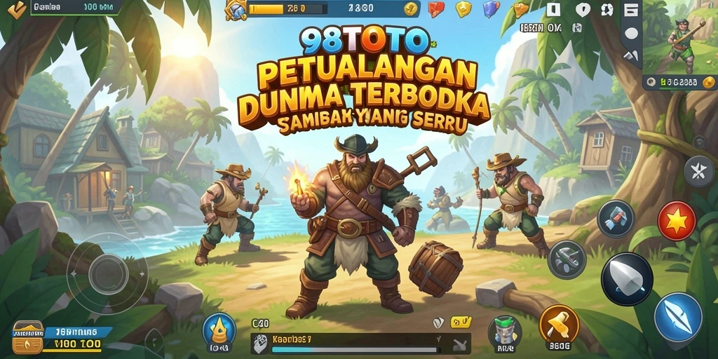 Gameplay 98TOTO yang menampilkan eksplorasi dunia terbuka.