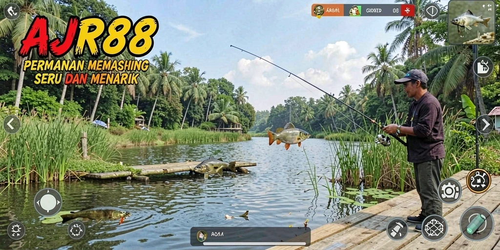 Screenshot menampilkan gameplay AJR88 yang menarik saat menangkap ikan.