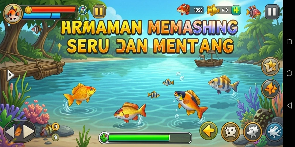 Screenshot gameplay AMS789 yang menunjukkan momen menangkap ikan besar.