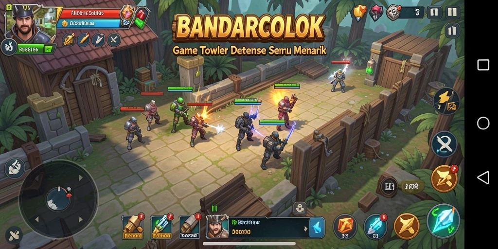 Tampilan gameplay BANDARCOLOK yang seru dalam Tower Defense.