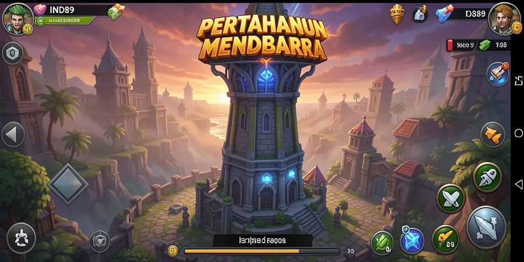Tampilan gameplay IND89 yang menegangkan dalam genre Tower Defense.