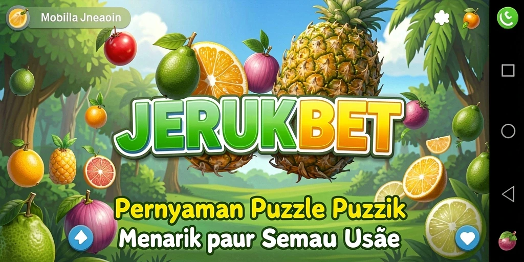 Screenshot gameplay JERUKBET, menampilkan teka-teki seru dan interaktif.