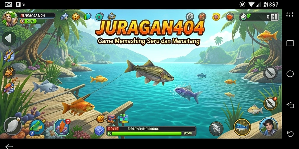 Tampilan gameplay JURAGAN404 yang menarik dalam momen memancing.