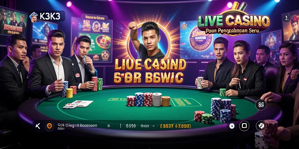 Tampilan gameplay K3K3 yang mendebarkan di Live Casino.