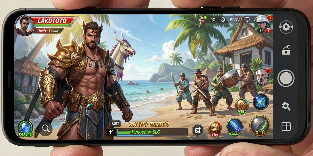 Screenshot gameplay menampilkan strategi pertarungan yang dinamis.