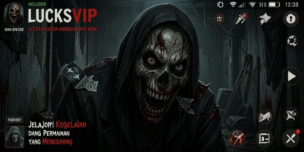 Tangkapan layar gameplay LUCKSVIP yang menyeramkan dan menegangkan.