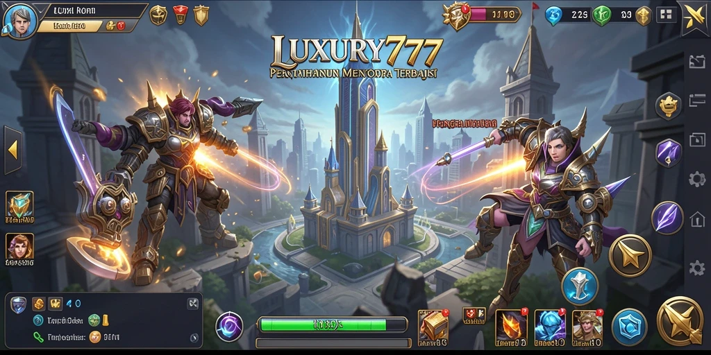 Tampilan gameplay menara pertahanan yang menegangkan di LUXURY777.