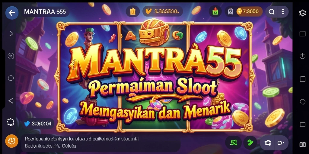 Screenshot gameplay <strong>MANTRA55</strong> menampilkan mesin slot dengan tampilan menarik dan fitur bonus.