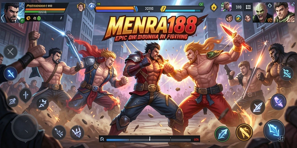 Tampilan gameplay MENARA188 dengan aksi pertarungan mendebarkan.