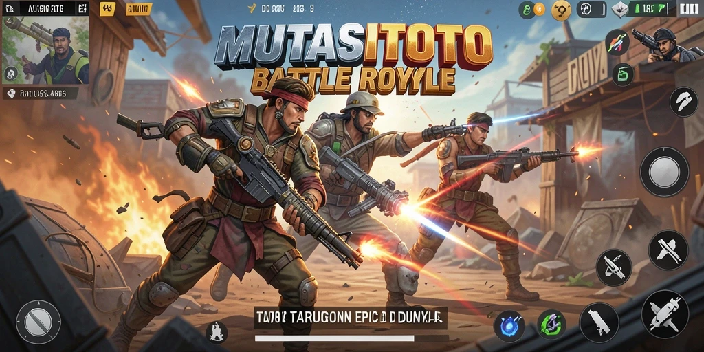 Screenshot gameplay Battle Royale MUTASITOTO yang mendebarkan.
