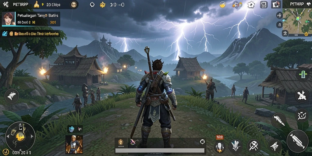Tampilan gameplay PETIRRP yang menakjubkan di dunia terbuka.