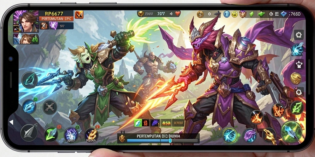 Tangkapan layar utama dari gameplay RP6677 yang intens dan dinamis.