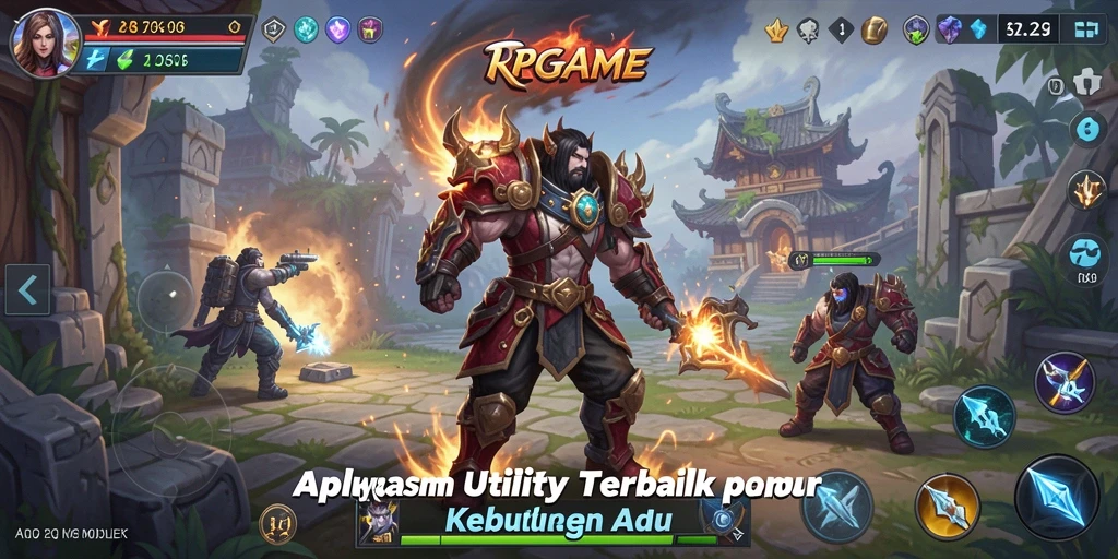 Tampilan aplikasi RPGAME dengan berbagai fitur Utility yang menarik.
